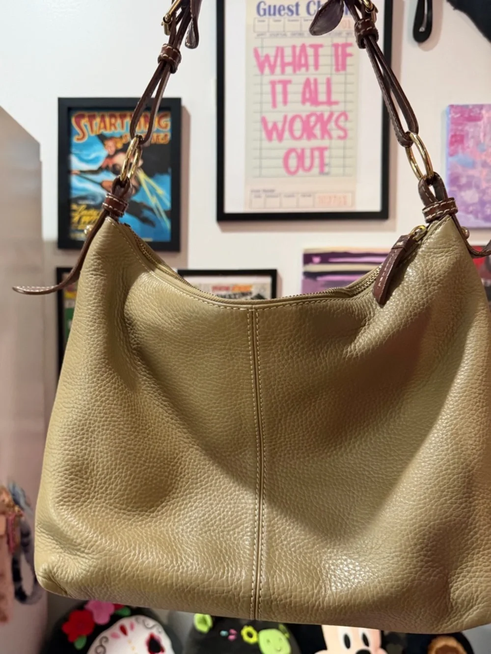 Vintage Dooney & Bourke Pebble Leather Hobo Mary bag - Picture 2 of 12